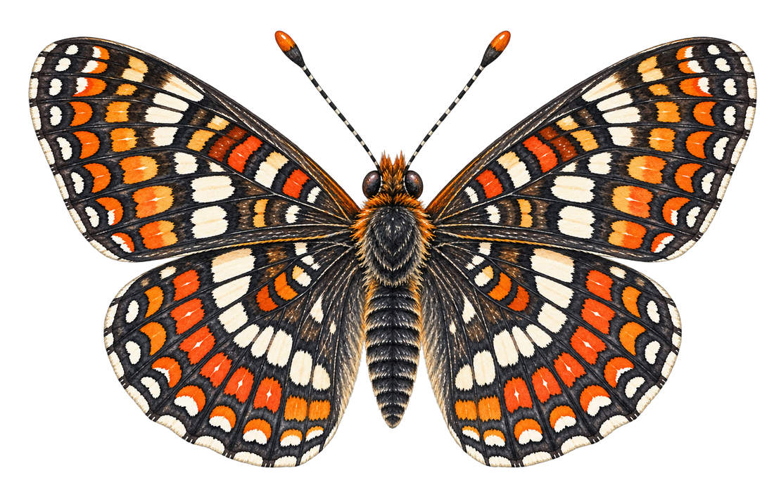 The Bay Checkerspot butterfly, the market's namesake